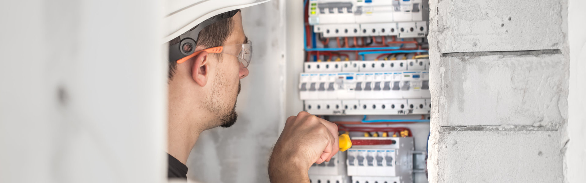 man doing electric circuit