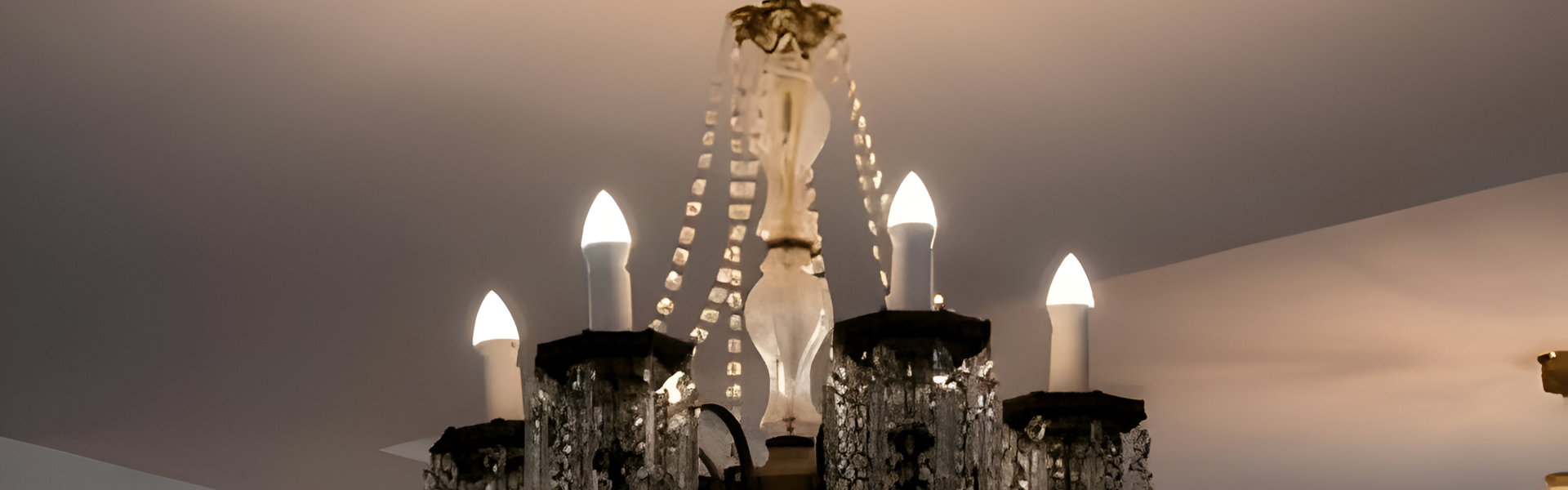 white candlestick on classic vintage crystal chandeliers lighting